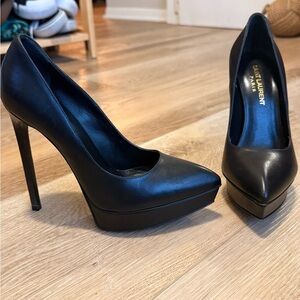 Saint Laurent black leather heels size 36